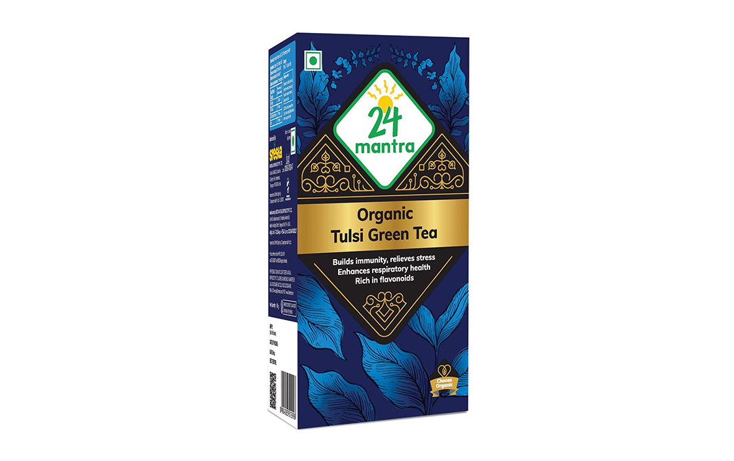 24 Mantra Organic Tulsi Green Tea    Box  50 grams